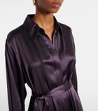 Joseph Cyprien belted silk satin shirt dress