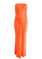 Bec & Bridge Moon Dance Strapless Satin Maxi Dress Orange