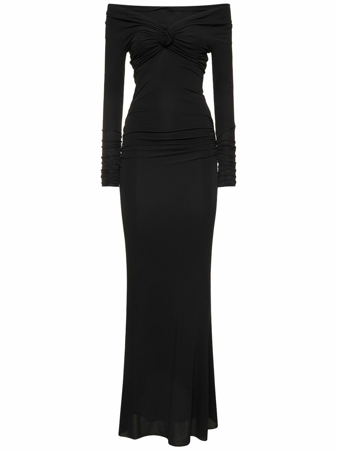 BLUMARINE - Jersey Off-the-shoulder Long Dress Blumarine