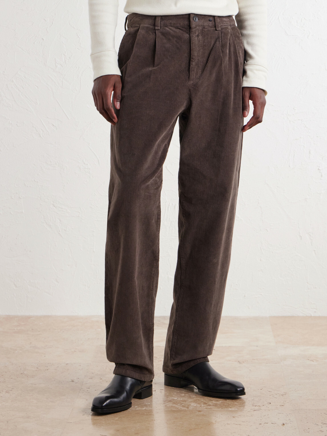 Rag & Bone - Wide-Leg Pleated Cotton-Blend Corduroy Trousers - Brown