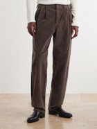 Rag & Bone - Wide-Leg Pleated Cotton-Blend Corduroy Trousers - Brown