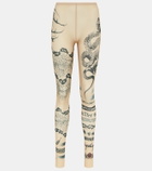 Jean Paul Gaultier x KNWLS printed mesh leggings