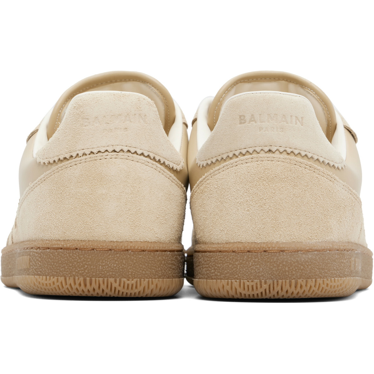 BALMAIN Beige 'Balmain Swan' Suede Sneakers