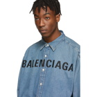 Balenciaga Indigo Denim Logo Shirt