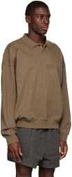 Essentials Brown Long Sleeve Polo