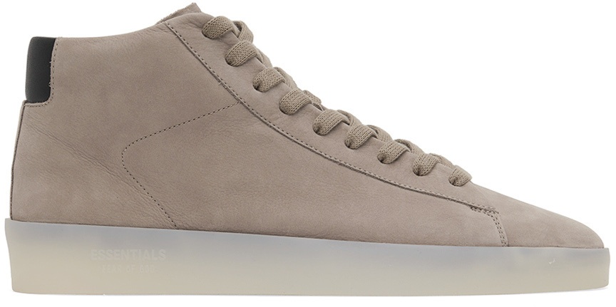 Photo: Fear of God ESSENTIALS Taupe Tennis Mid Sneakers