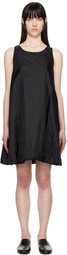 AMOMENTO Black Nylon Volume Minidress