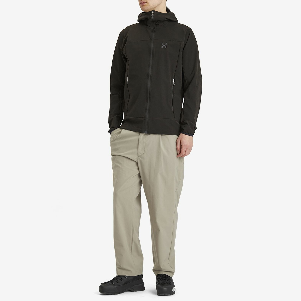 Haglöfs Men's Rosson Softshell Hooded Jacket in True Black