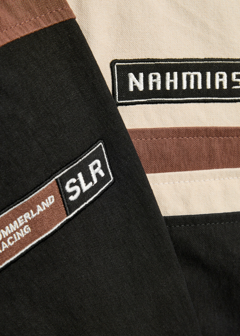 Nahmias Appliquéd Canvas Bomber Jacket Black