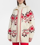 Moncler Grenoble Embroidered wool-blend cardigan