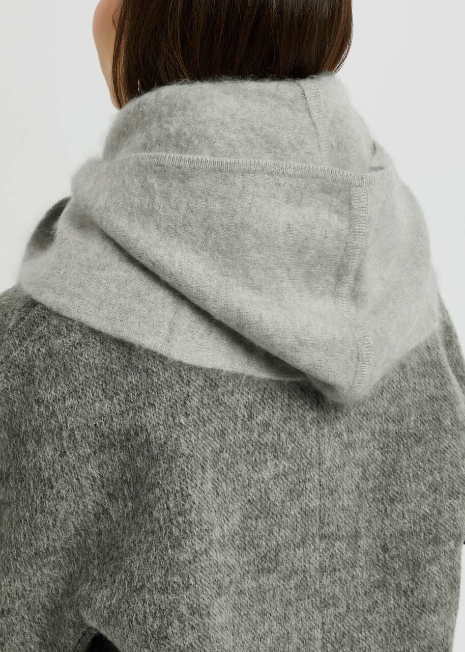 Lisa Yang Rina Brushed Cashmere Hood - Grey - One Size