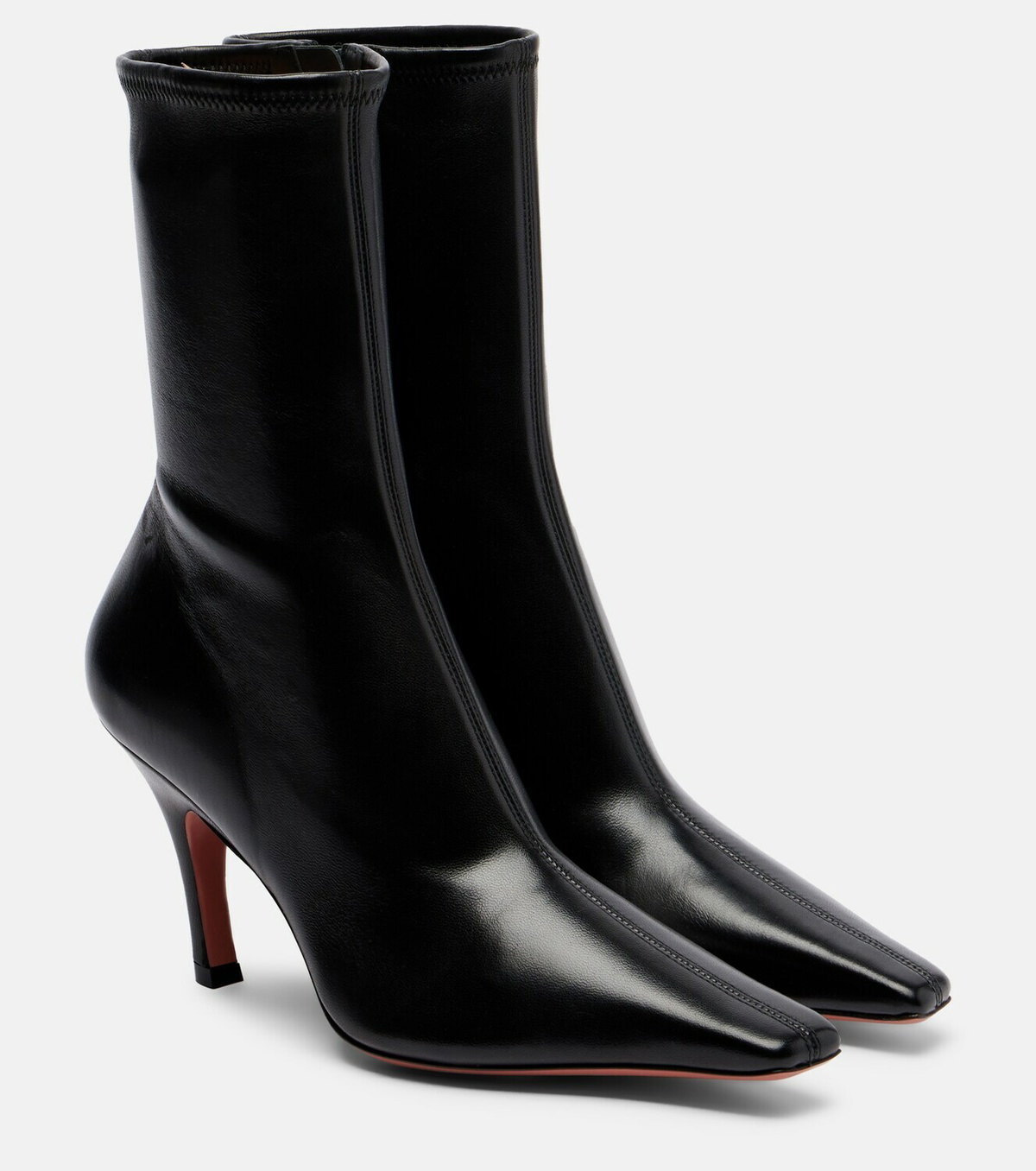Amina Muaddi Jamie 80 leather ankle boots