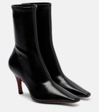Amina Muaddi Jamie 80 leather ankle boots