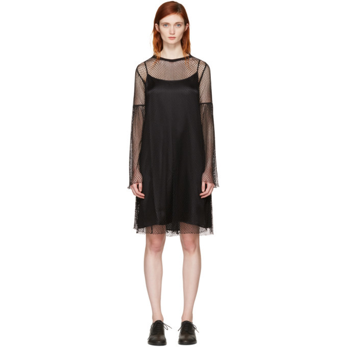mm6 maison margiela mesh dress Maison Margiela Numbers-Motif Cotton Mesh Dress In White - 50% Off