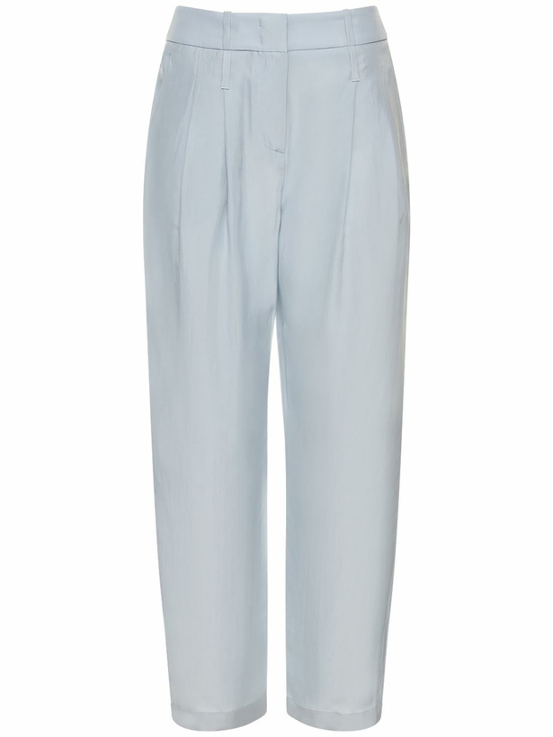 Photo: GIORGIO ARMANI - Pleated Silk Crepe High Waist Pants