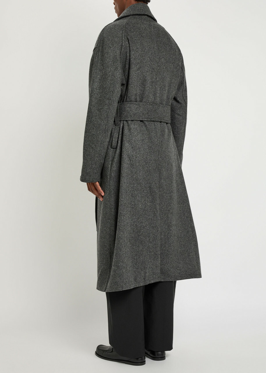 Jacquemus Le Manteau Citta Belted Wool-blend Trench Coat Dark Grey