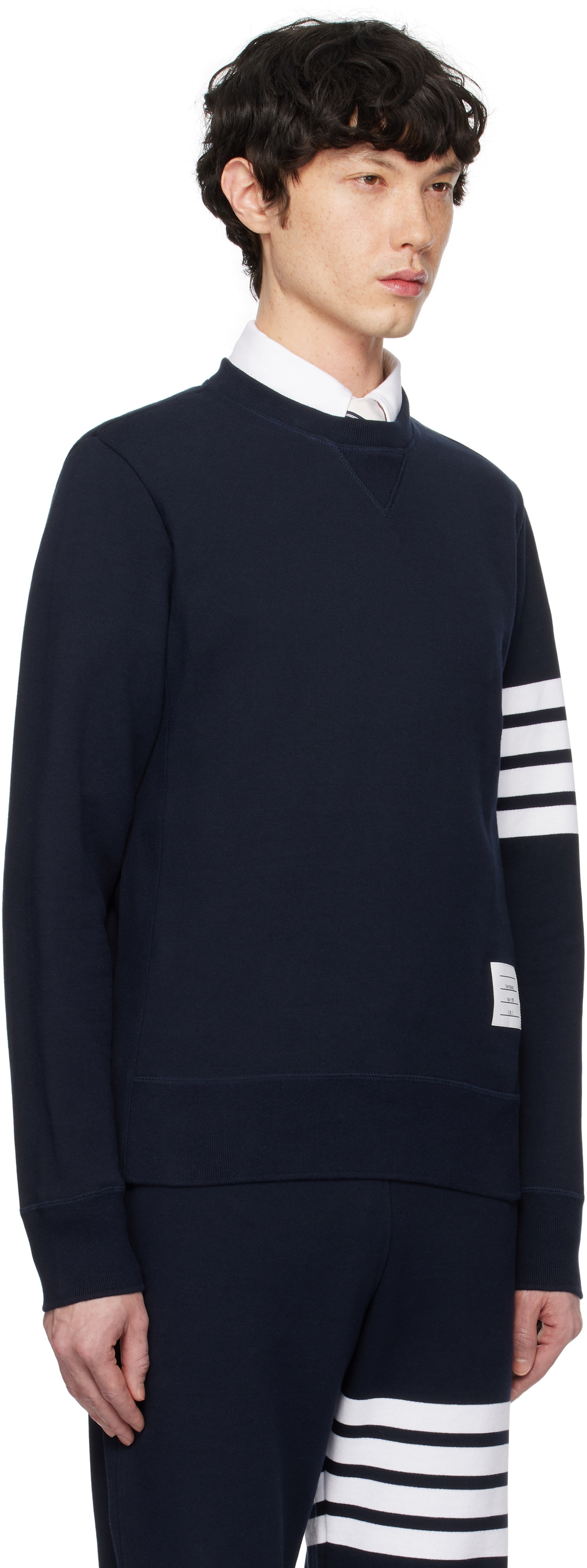 Thom Browne Navy Classic Loopback 4-Bar Sweatshirt