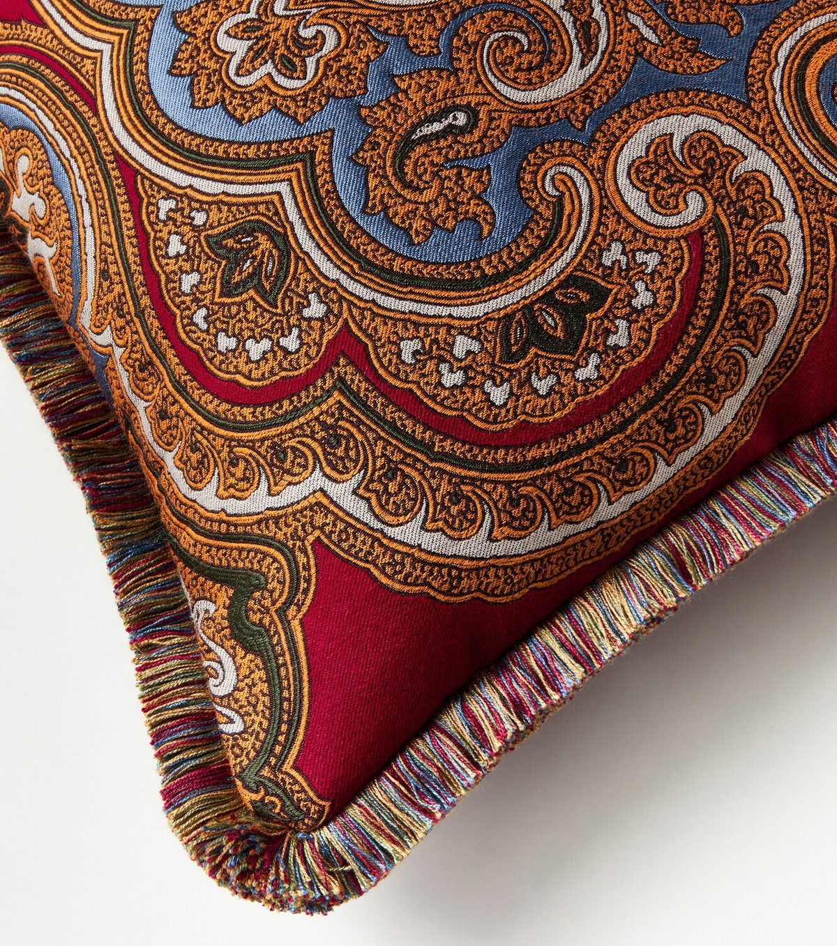 Etro Kash fringed paisley jacquard cushion