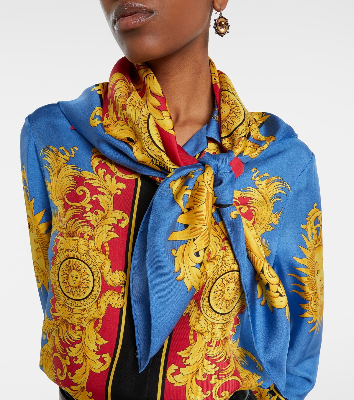 Versace Printed silk twill scarf