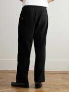 Kardo - Taka Straight-Leg Embroidered Cotton-Corduroy Trousers - Black