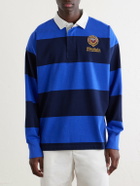 Polo Ralph Lauren - Wimbledon Logo-Embroidered Striped Cotton Rugby Polo-Shirt - Blue