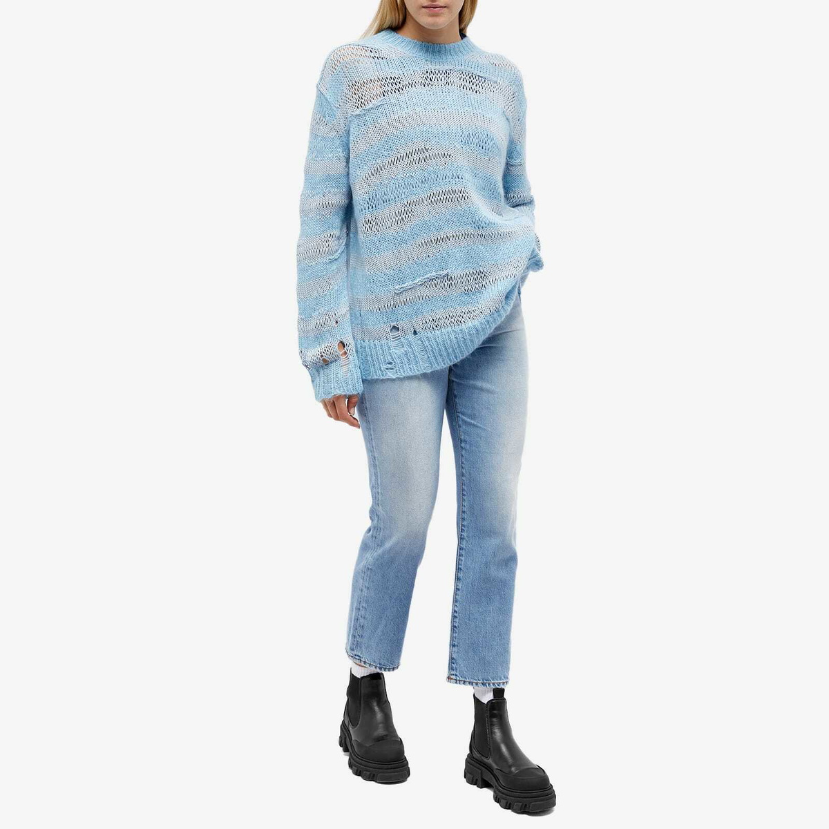 Acne Studios Women's Kosimo Mohair RWS Sweater in Sky Blue Acne Studios Women's Kosimo Mohair RWS Sweater in Sky Blue