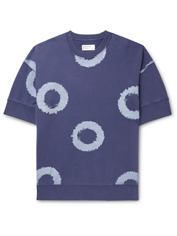 Photo: UNIVERSAL WORKS - Printed Loopback Cotton-Jersey Sweatshirt - Blue