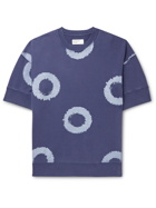 UNIVERSAL WORKS - Printed Loopback Cotton-Jersey Sweatshirt - Blue