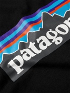 Patagonia - P-6 Logo Responsibili-Tee Printed Recycled Cotton-Blend Jersey T-Shirt - Black