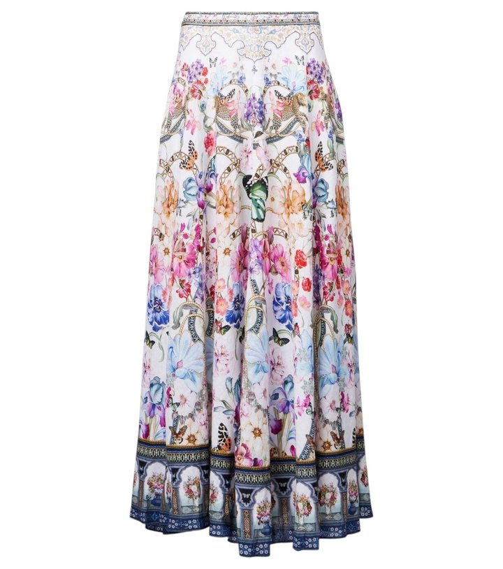 Photo: Camilla Crystal-embellished linen maxi skirt