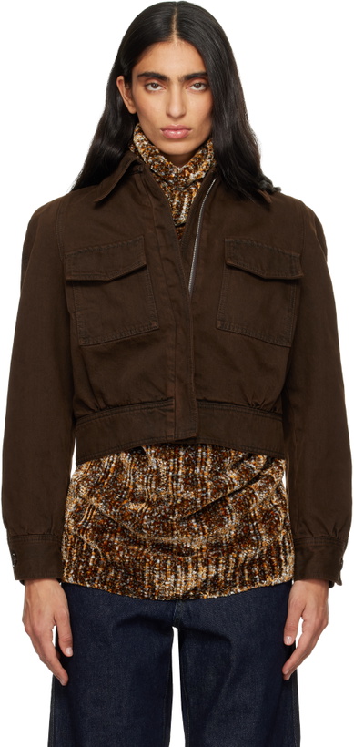 Photo: Dries Van Noten Brown Faded Denim Jacket