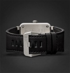 Bell & Ross - BR 03-93 GMT 42mm Steel and Leather Watch, Ref. No. BR0393‐GMT-ST/SCA - Black