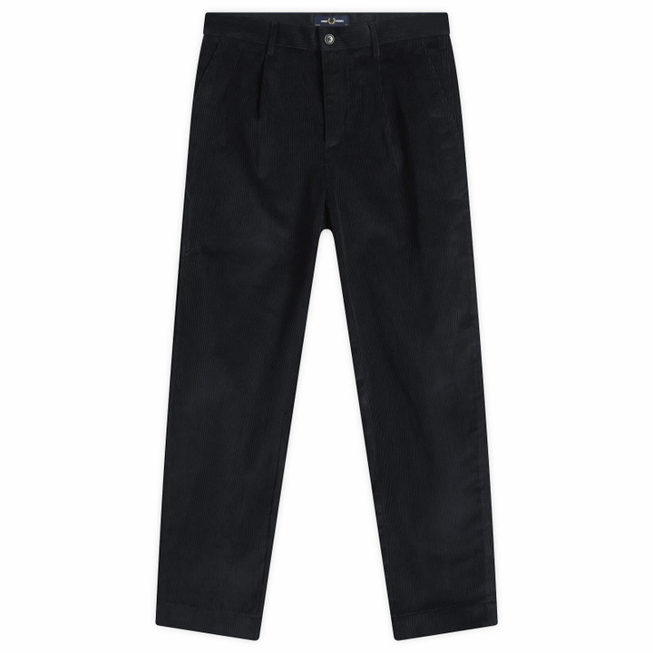Photo: Fred Perry Men's Tapered Corduroy Trouser in Navy