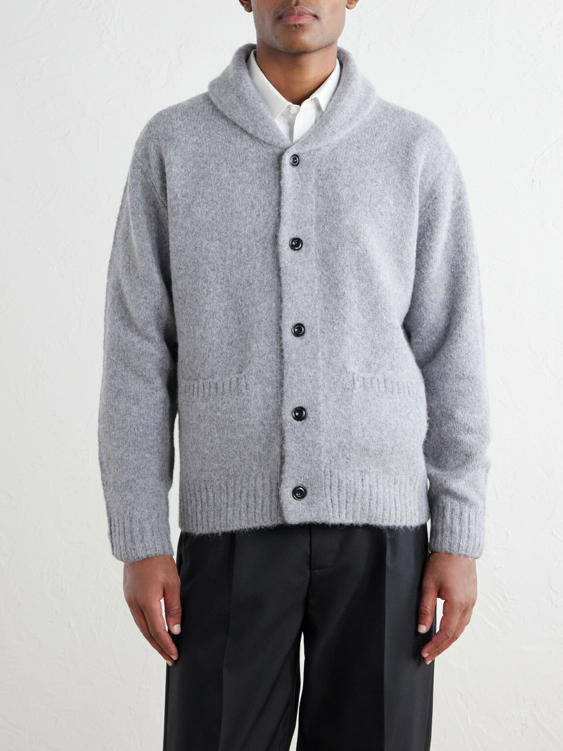 Hartford - Alpaca, Yak, and Wool-Blend Cardigan - Gray