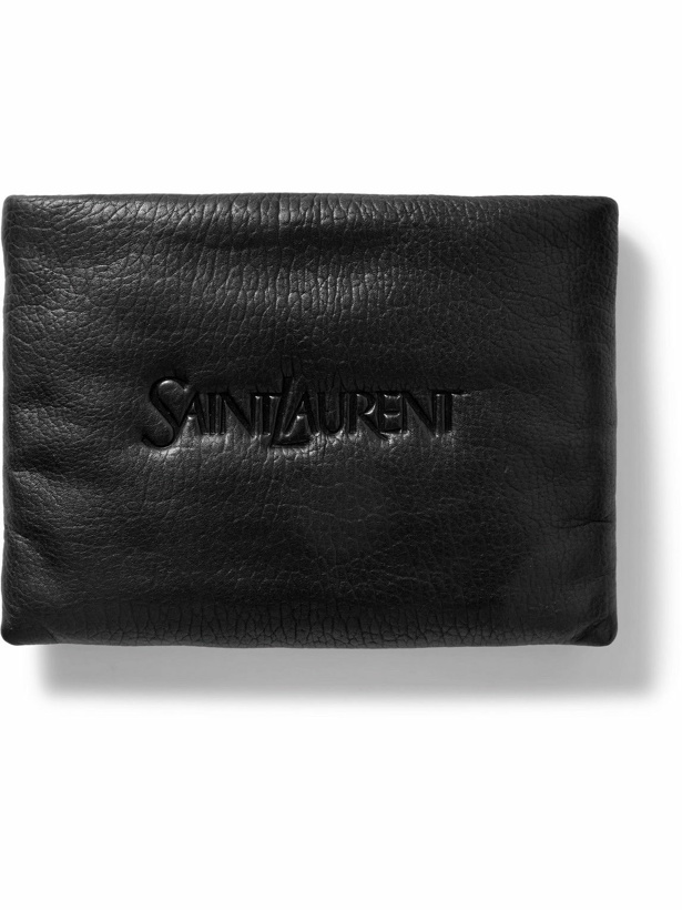 Photo: SAINT LAURENT - Logo-Debossed Textured-Leather Pouch
