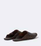 The Row Woven leather slip-on shoes