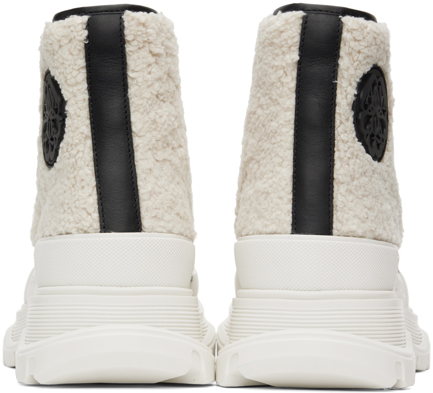 Alexander McQUEEN★Shearling Tread Slick Sneakers 7273798919 $990 Mens Alexander McQueen Slick Tread Shearling High-Top