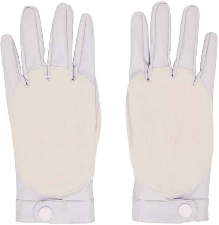 Photo: YULONG XIA SSENSE Exclusive Pink and Purple Faux-Leather Gloves