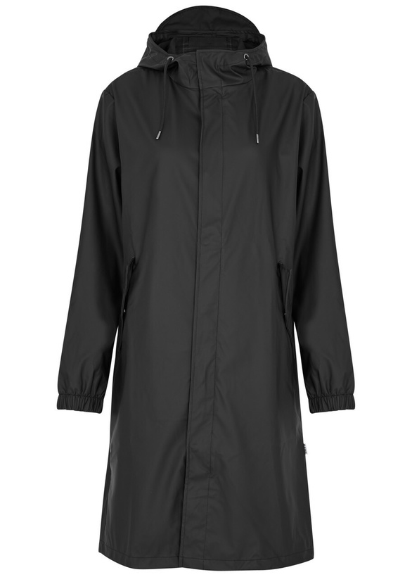 Photo: Rains Fishtail Hooded Rubberised Parka, Parka, Black, Storm Flap