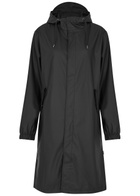 Rains Fishtail Hooded Rubberised Parka, Parka, Black, Storm Flap