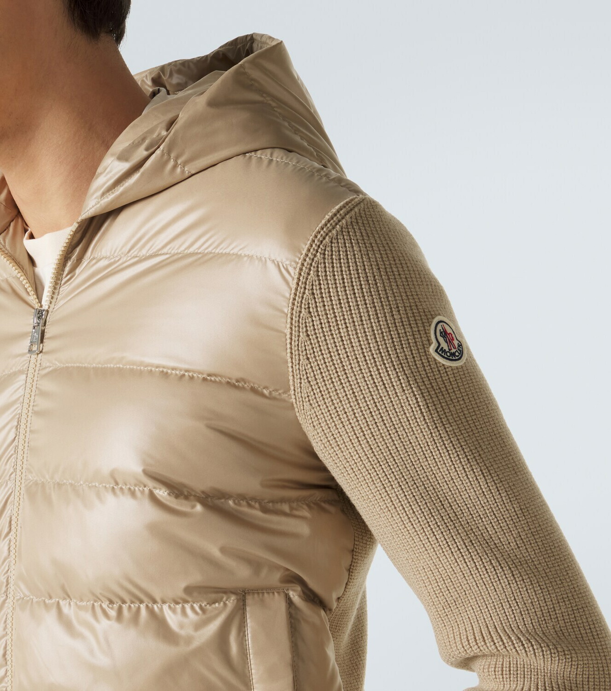 Moncler Tricot down-paneled virgin wool cardigan