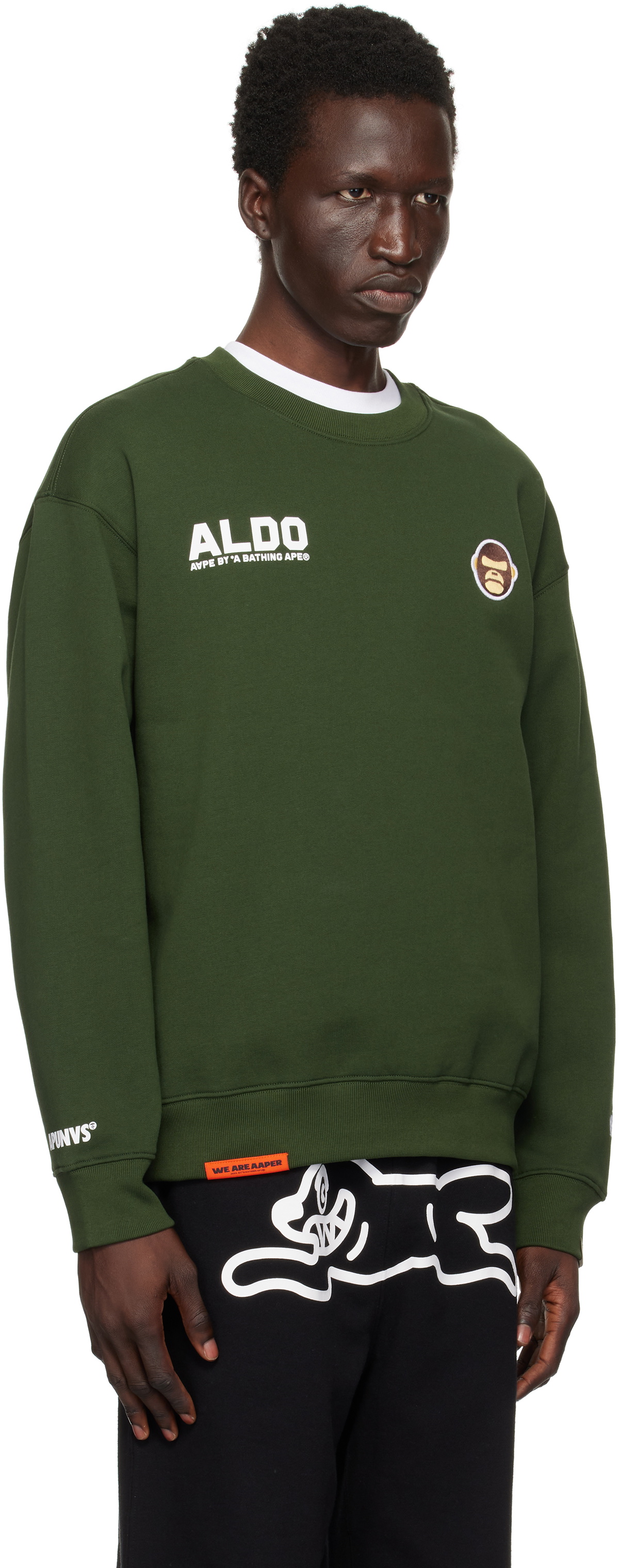AAPE by A Bathing Ape Green 'AAPER Aldo' Sweatshirt AAPE by A AAPE by A Bathing Ape Green 'AAPER Aldo' Sweatshirt AAPE by A