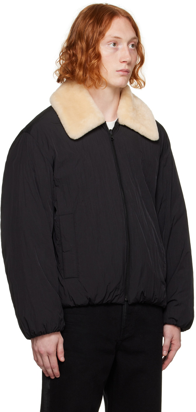 Solid Homme Black Down Bomber Jacket Set
