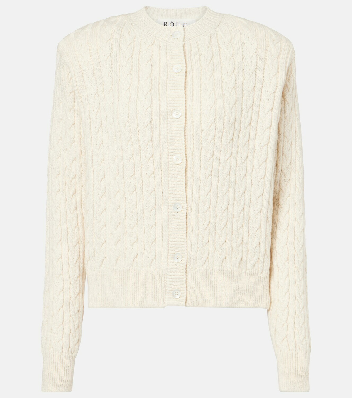 Róhe Cable-knit cotton and wool cardigan