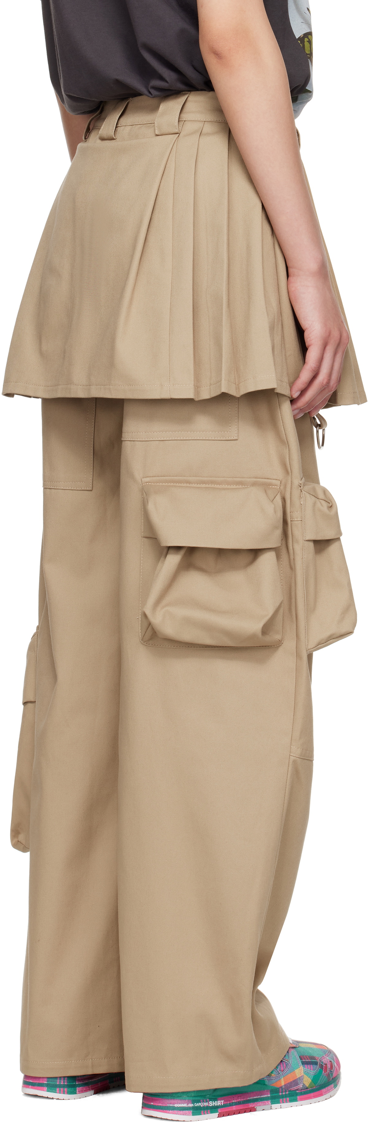 Collina Strada Tan Lawn Skirt Cargo Pants