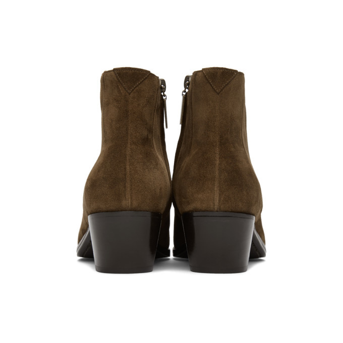 Saint Laurent Brown Suede Finn Boots Saint Laurent