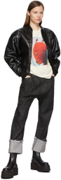 R13 Black Leather Dolman Sleeve Jacket