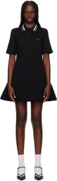 We11done Black Short-Sleeved Polo Minidress
