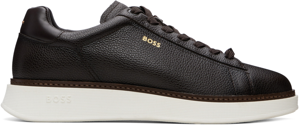 BOSS Brown Leather Sneakers