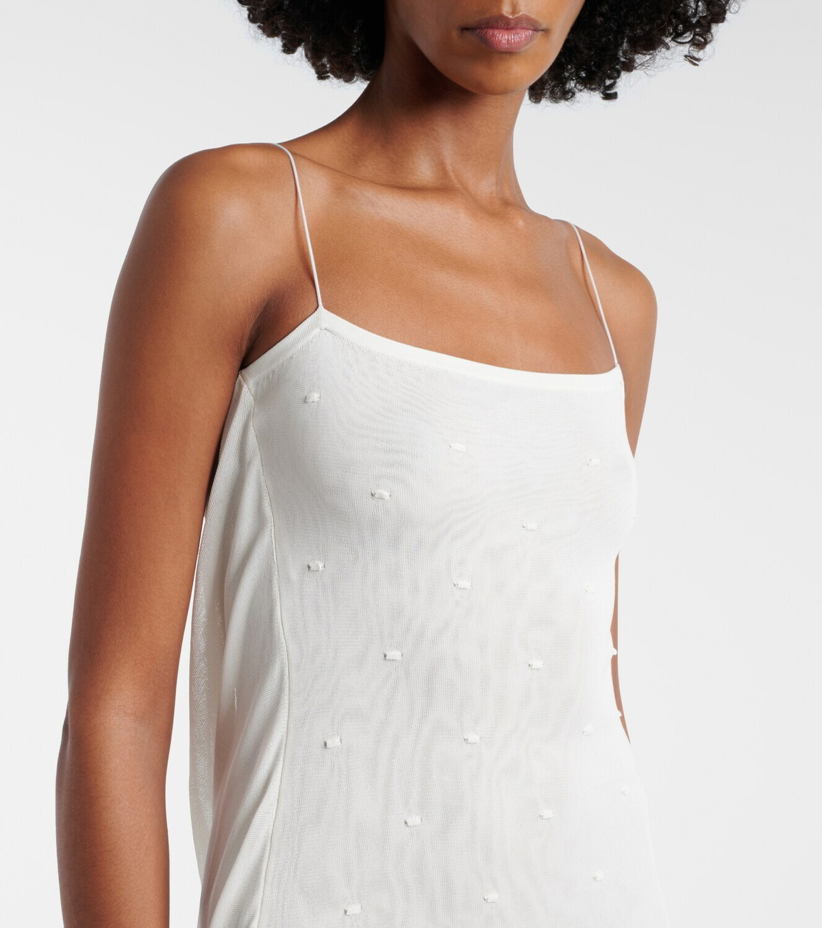 Jacquemus Plumetis polka-dot jersey slip dress